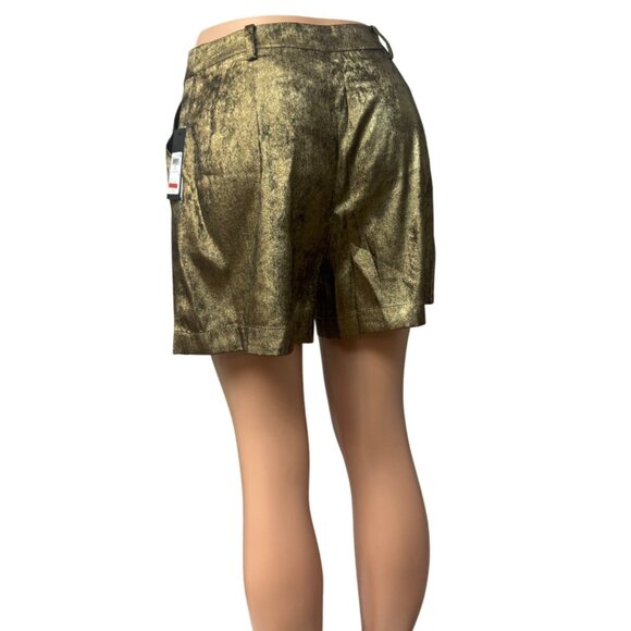 GUESS Topia Metallic Tie-Front Shorts , Gold,  Sz. M- NO BELT - Picture 13 of 14